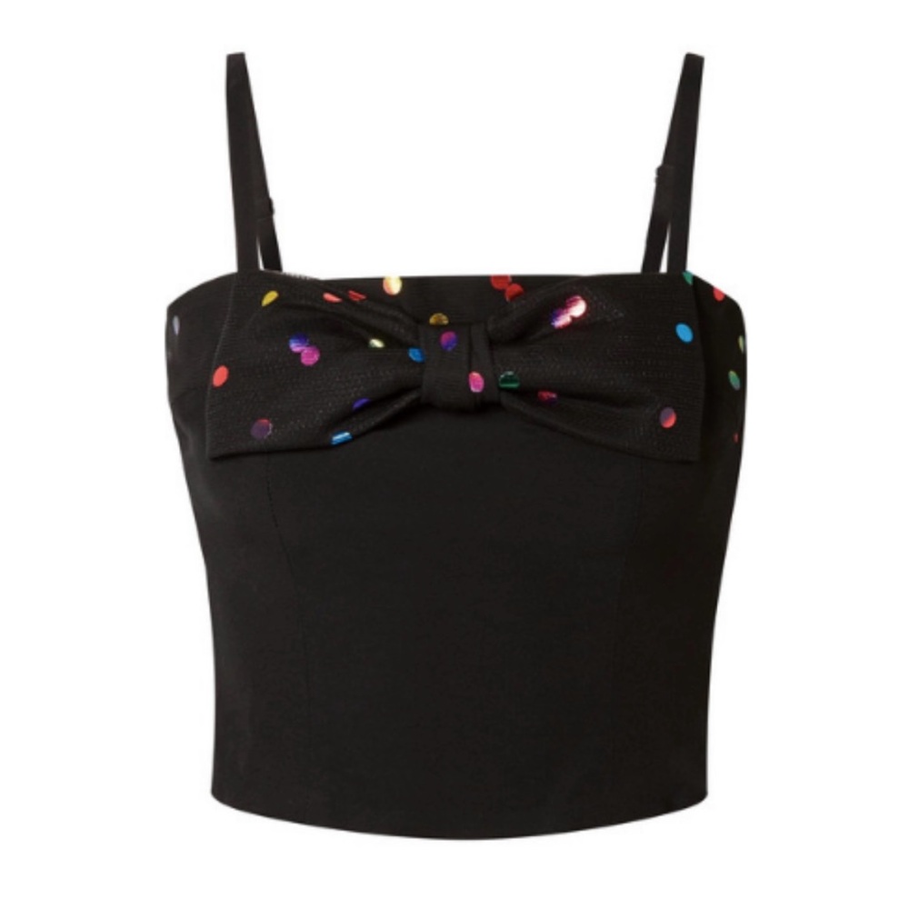 STAUD Black Top with Bow